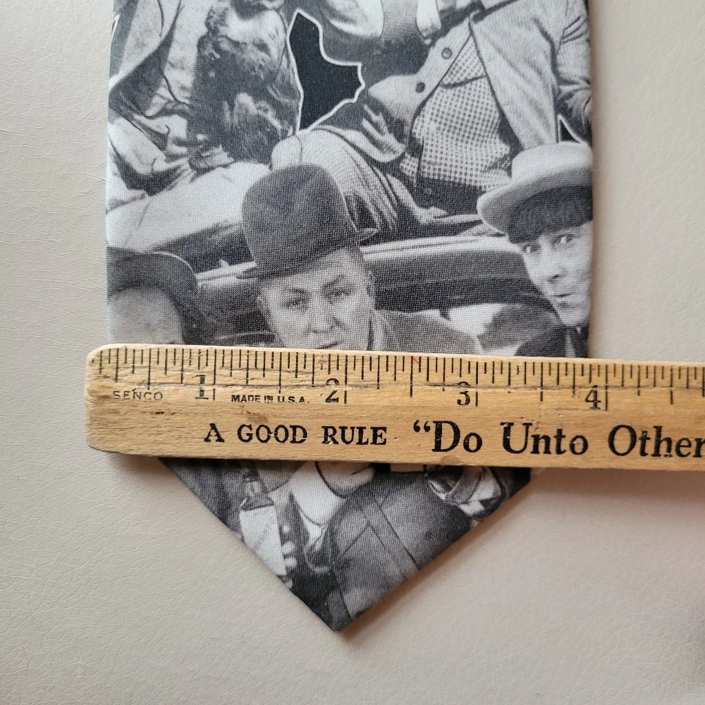 Ralph Marlin Three Stooges Necktie ~ 1994 ~ Made in USA ~ Unisex Retro Humor Fun